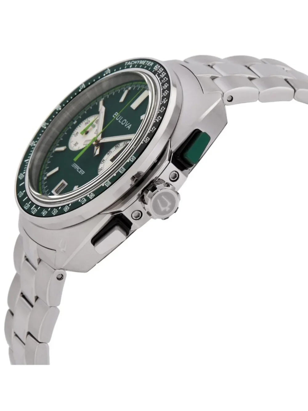 NWT Bulova Racer Chronograph Quartz Green Dial Men's Watch